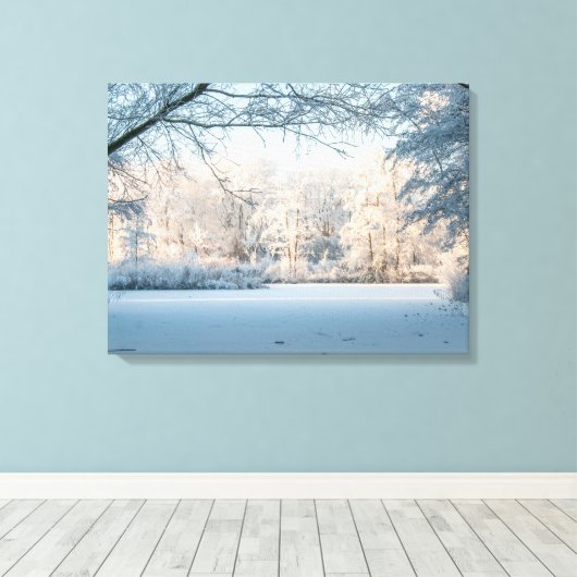 Winter Wonderland Landschap Foto Canvas Print (Insitu (Houten vloer))