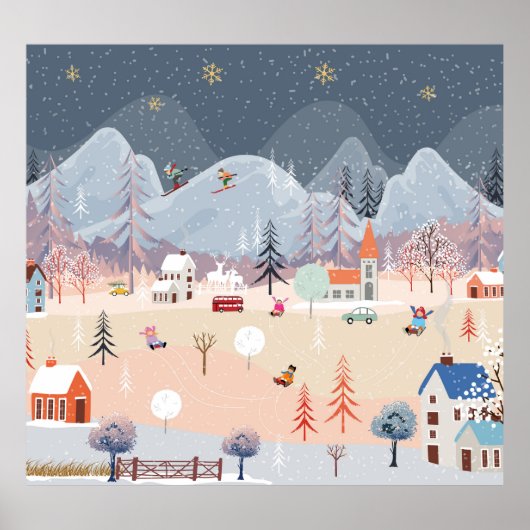 Winter Wonderland:  landschap. Poster (Voorkant)