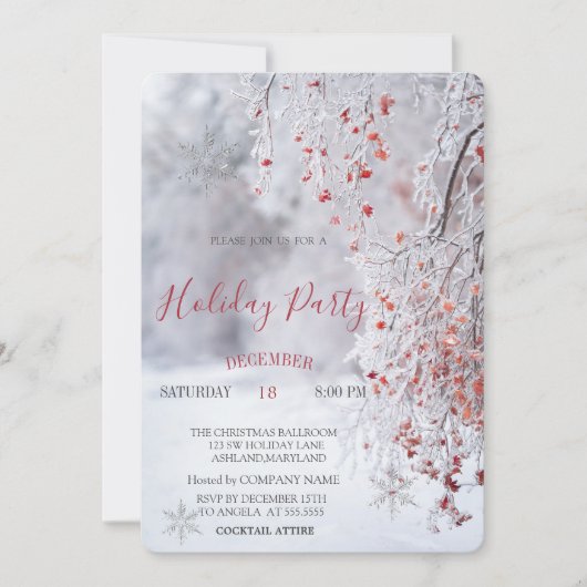 Winter Wonderland Landschap Snow Kerstmis Kaart (Voorkant)