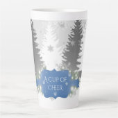 Winter Wonderland Latte Mok - Blauw (Voorkant)