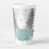 Winter Wonderland Latte Mok - Blauwgroen (Voorkant)