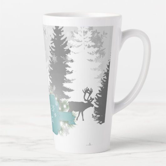 Winter Wonderland Latte Mok - Blauwgroen (Rechts)