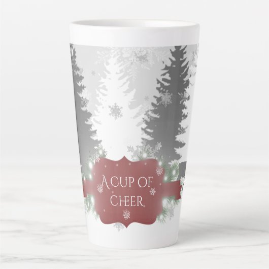 Winter Wonderland Latte Mok - Rood (Voorkant)