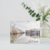 Winter Wonderland|Let It Snow|Blauw Wit Vakantie Briefkaart (Staand voorkant)
