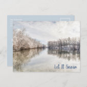 Winter Wonderland|Let It Snow|Blauw Wit Vakantie Briefkaart (Voorkant / Achterkant)