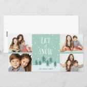 Winter Wonderland Let It Snow | Vakantie 4-Foto Feestdagenkaart (Voorkant / Achterkant)