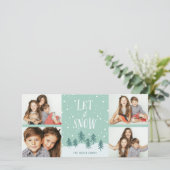 Winter Wonderland Let It Snow | Vakantie 4-Foto Feestdagenkaart (Staand voorkant)