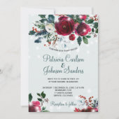 Winter wonderland lichten Kerstmis bloemenbruiloft Kaart (Voorkant)