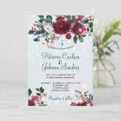 Winter wonderland lichten Kerstmis bloemenbruiloft Kaart (Staand voorkant)