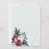 Winter wonderland lichten Kerstmis bloemenbruiloft Kaart (Achterkant)