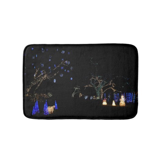 Winter Wonderland Lights Blue en White Holiday Badmat (Voorkant)