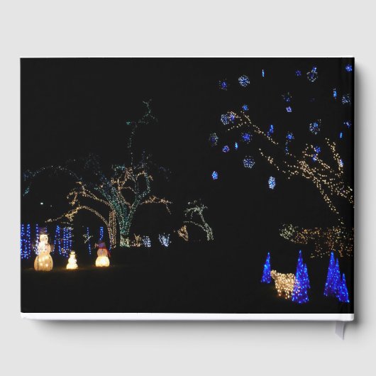 Winter Wonderland Lights Blue en White Holiday Gastenboek (Achterkant)