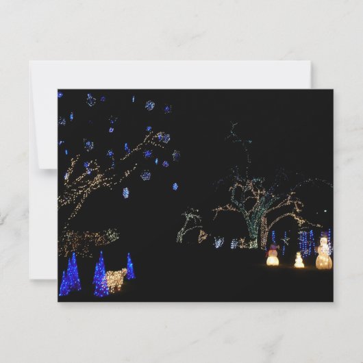 Winter Wonderland Lights Blue en White Holiday Kaart (Voorkant)