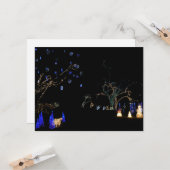 Winter Wonderland Lights Blue en White Holiday Kaart (Voorkant / Achterkant in situ)