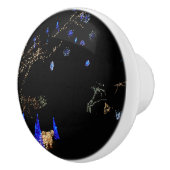 Winter Wonderland Lights Blue en White Holiday Keramische Knop (Rechts)