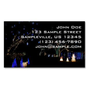 Winter Wonderland Lights Blue en White Holiday Magnetisch Visitekaartje