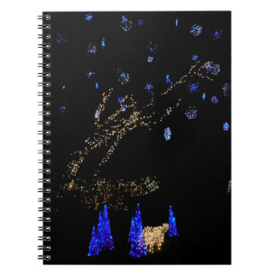 Winter Wonderland Lights Blue en White Holiday Notitieboek