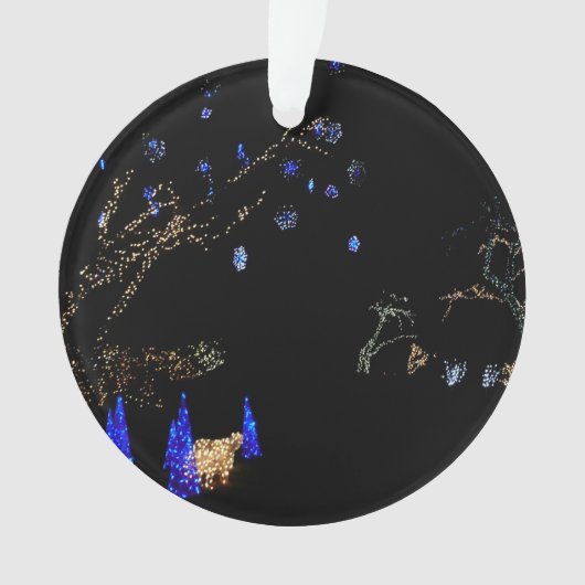 Winter Wonderland Lights Blue en White Holiday Ornament (voorkant)