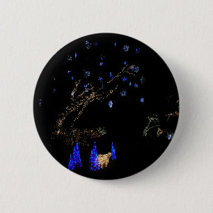 Winter Wonderland Lights Blue en White Holiday Ronde Button 5,7 Cm