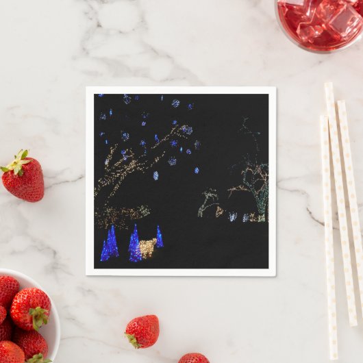 Winter Wonderland Lights Blue en White Holiday Servetten (Insitu)