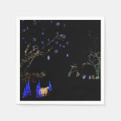 Winter Wonderland Lights Blue en White Holiday Servetten (Voorkant)