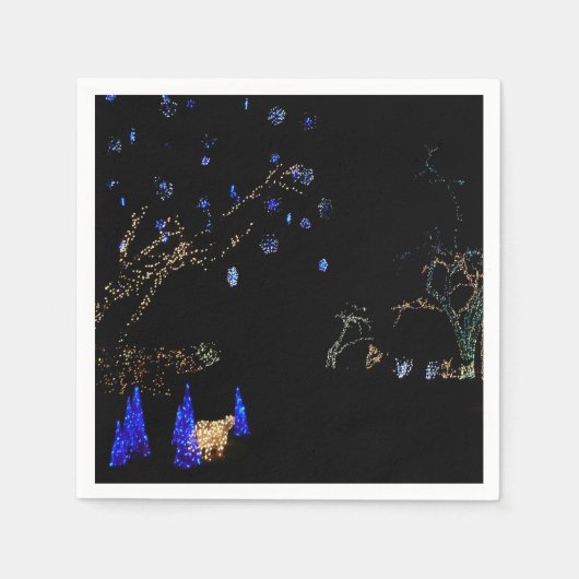 Winter Wonderland Lights Blue en White Holiday Servetten (Voorkant)