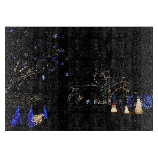 Winter Wonderland Lights Blue en White Holiday Snijplank (Voorkant)