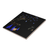 Winter Wonderland Lights Blue en White Holiday Tegeltje (Zijkant)