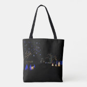 Winter Wonderland Lights Blue en White Holiday Tote Bag (Achterkant)