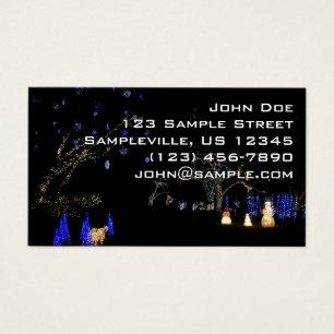 Winter Wonderland Lights Blue en White Holiday Visitekaartje