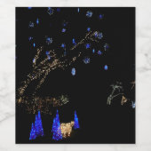 Winter Wonderland Lights Blue en White Holiday Wijn Etiket (Enkel label)