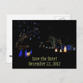 Winter Wonderland Lights Save the Date Briefkaart (Voorkant / Achterkant)