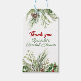 Winter Wonderland Lijst Pine Tree Hartelijk dank Cadeaulabel