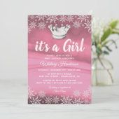 Winter Wonderland Little Princess Girl Baby shower Kaart (Staand voorkant)