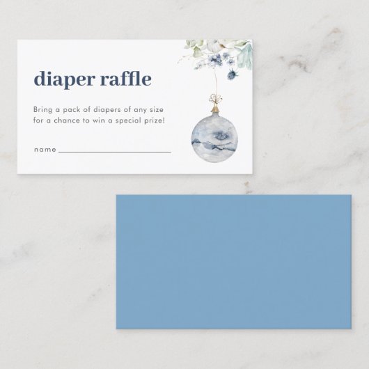 Winter Wonderland Luier Raffle Baby shower Kaart Visitekaartje (Voorkant / Achterkant)