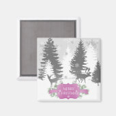 Winter Wonderland Magnet - Magenta (Voorkant / Achterkant)