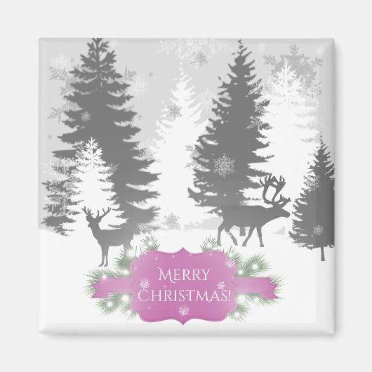 Winter Wonderland Magnet - Magenta (Voorkant)