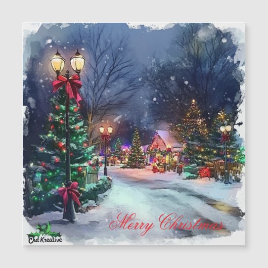 Winter Wonderland Magnetic Christmas Card (Voorkant)