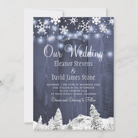 Winter wonderland marine witte sneeuwvlokken kaart (Voorkant)