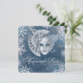Winter Wonderland Maskerade Feest Uitnodigingen (Staand voorkant)
