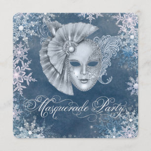 Winter Wonderland Maskerade Feest Uitnodigingen