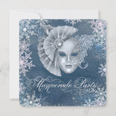 Winter Wonderland Masquerade Party Uitnodigingen (Voorkant)
