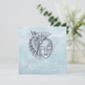 Winter Wonderland Masquerade Party Uitnodigingen (Staand voorkant)