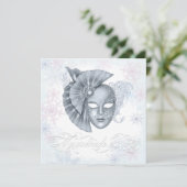 Winter Wonderland Masquerade Party Uitnodigingen (Staand voorkant)