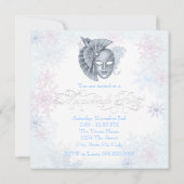 Winter Wonderland Masquerade Party Uitnodigingen (Achterkant)