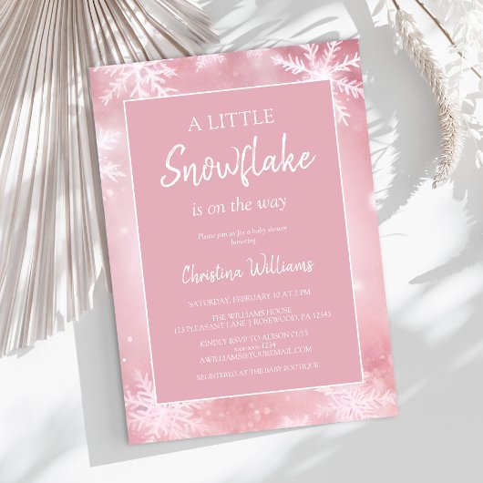 Winter Wonderland Meisje Baby shower Kaart