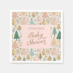 Winter Wonderland Meisje Baby shower Servet