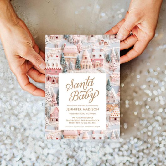 Winter Wonderland Meisje Baby shower Uitnodiging