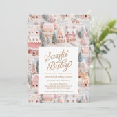 Winter Wonderland Meisje Baby shower Uitnodiging (Staand voorkant)