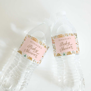 Winter Wonderland Meisje Baby shower Waterfles Etiket